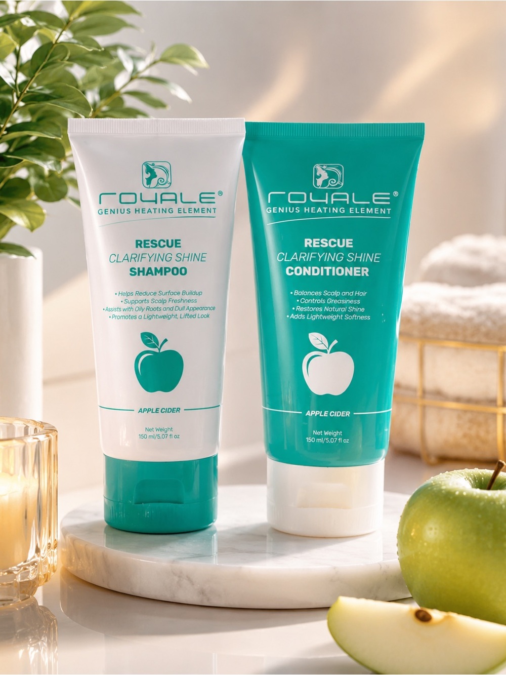 Royle Rescue Clarifying Shine Shampoo & Conditioner Set – Apple Cider